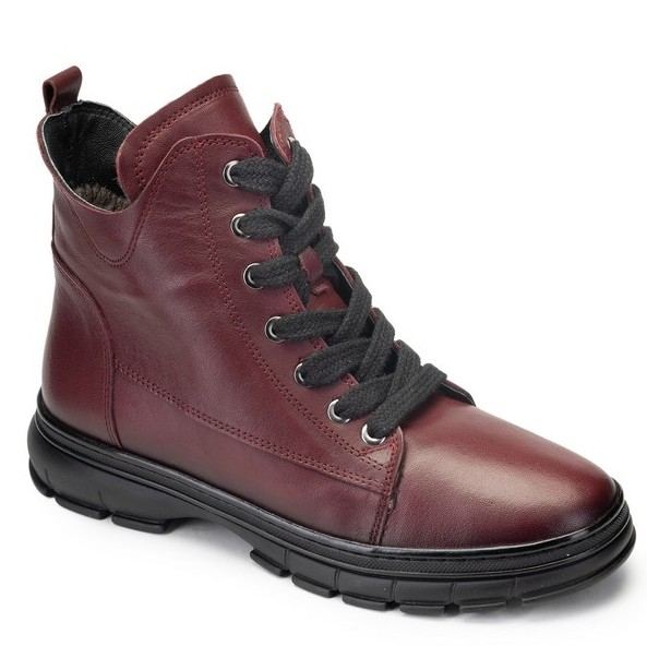 Ботинки 108643-burgundy-barney-3 кожа-шерсть бордовый